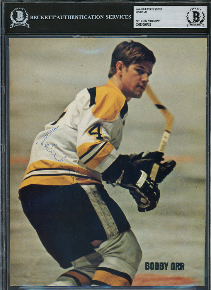 Bobby Orr Signed 8x10 Magazine Page Boston Bruins Vintage Sig Beckett #17070778