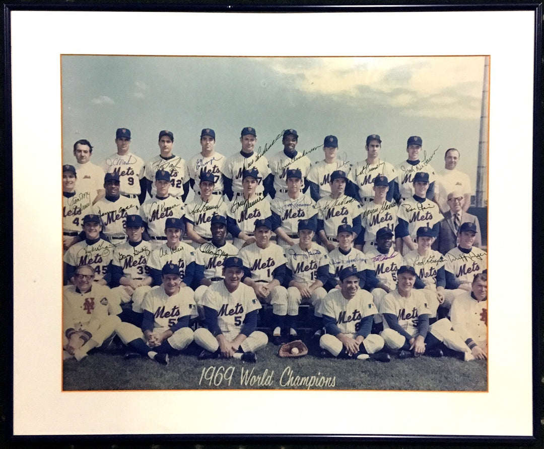 1969 NY Mets WS Champs team signed 16x20 photo 26 auto Nolan Ryan Tom Seaver COA