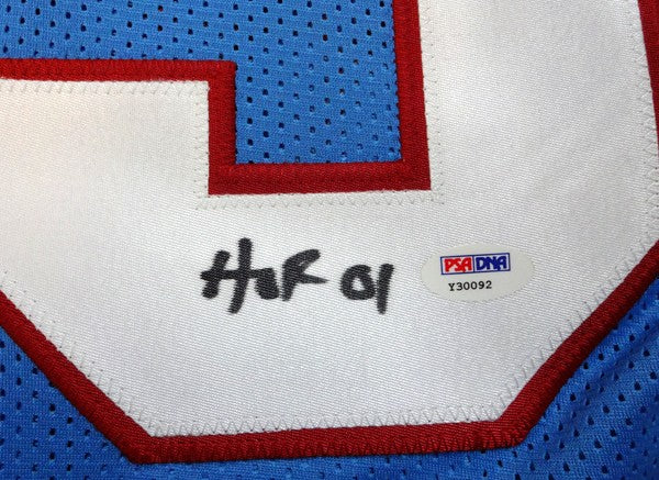 Houston Oilers Mike Munchak Autographed Signed Blue Jersey "HOF 2001" PSA/DNA