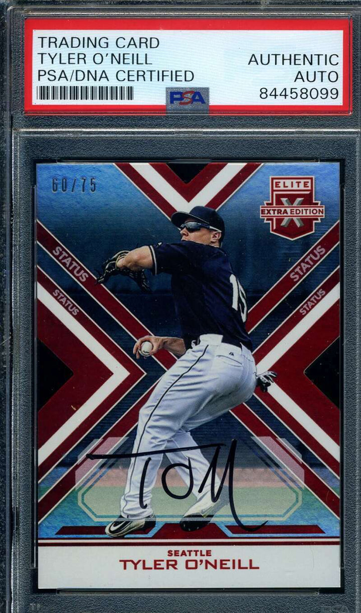 Tyler O`neill PSA DNA Coa Signed 2016 Panini Elite 60/75 Autograph