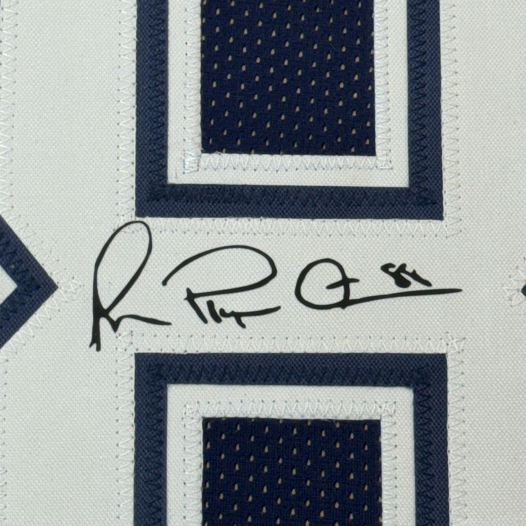 Framed Facsimile Autographed Michael Irvin 33x42 Blue Reprint Laser Auto Jersey