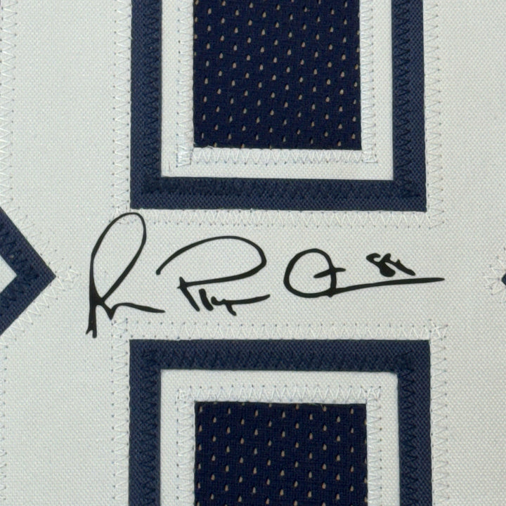 Framed Facsimile Autographed Michael Irvin 33x42 Blue Reprint Laser Auto Jersey