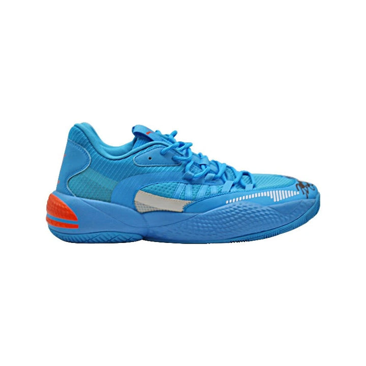 Breanna Stewart Seattle Storm Autographed 2022 WNBA Season Practice Worn Pair of Light Blue Puma Athlete Sample Sneakers (Stewart LOA)