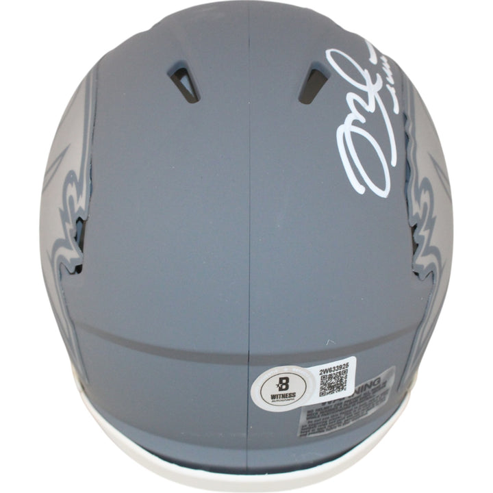Mike Alstott Autographed Tampa Bay Buccaneers Slate Mini Helmet Beckett 50212