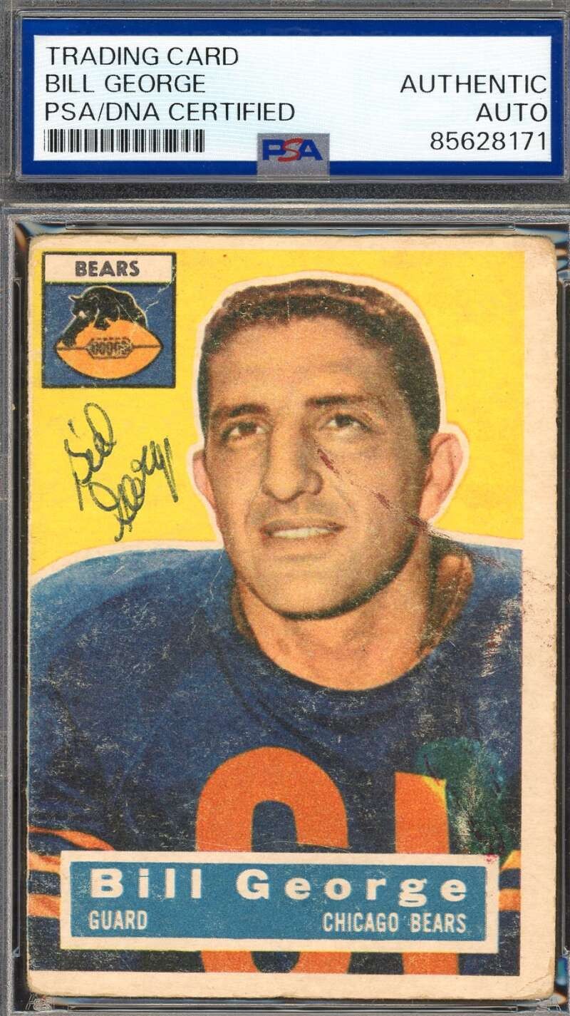 Bill George PSA DNA Vintage Signed 1956 Topps Rookie Autograph