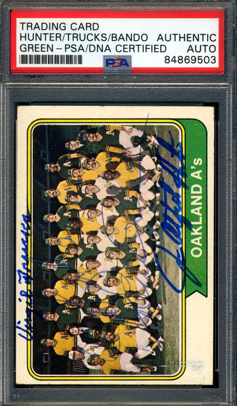 Hunter Trucks Bando Green PSA DNA Signed 1974 Topps Team Autograph