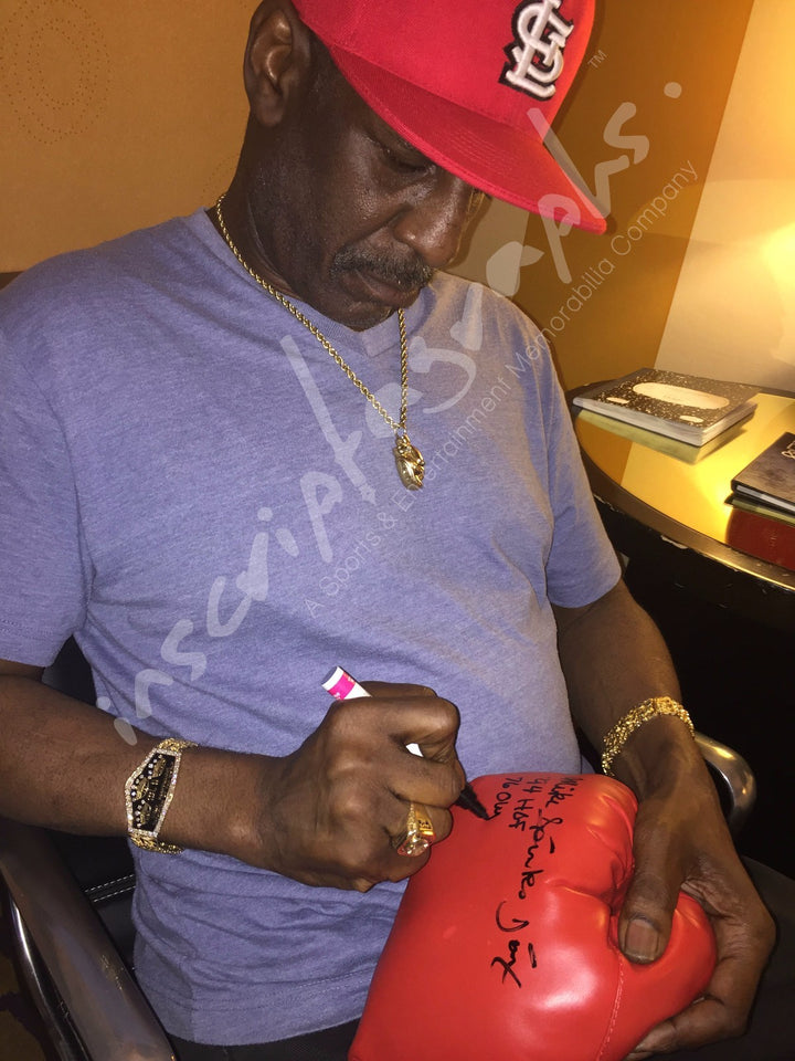 Michael Spinks Signed Glove Inscribed COA Inscriptagraphs Leon Boxing Mike Tyson