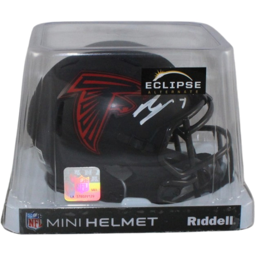 Bijan Robinson Autographed Atlanta Falcons Eclipse Mini Helmet Beckett WIT 56186