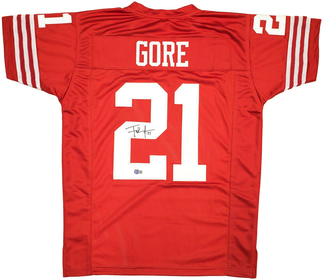 San Francisco 49ers Frank Gore Signed Red Jersey Beckett Witness