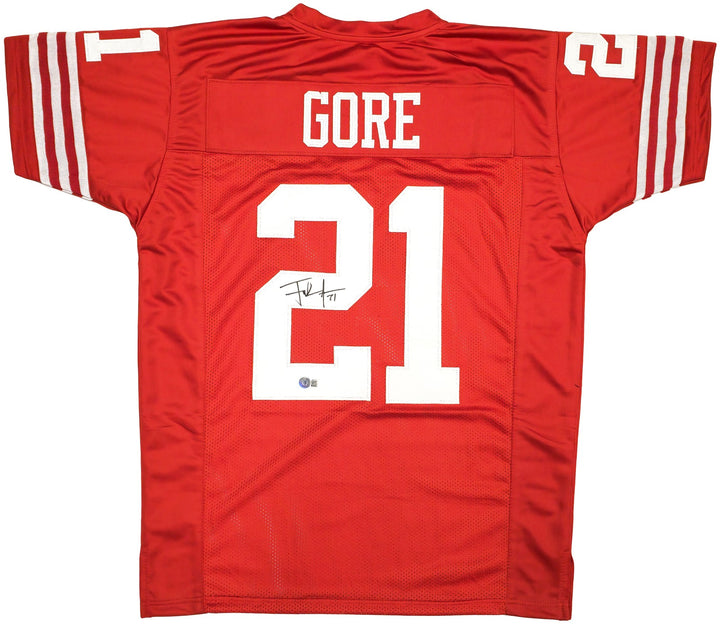 San Francisco 49ers Frank Gore Signed Red Jersey Beckett Witness