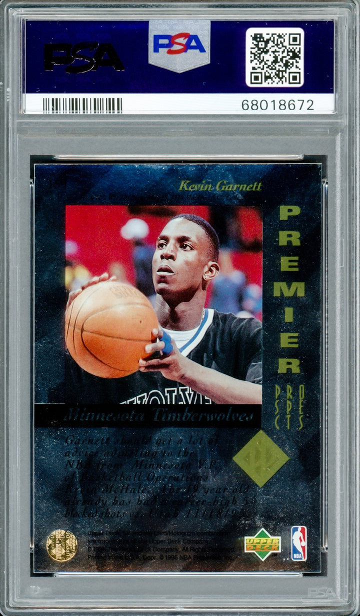 Kevin Garnett Auto 1995 Upper Deck SP RC 159 Timberwolves PSA 9 Auto 10 PSA/DNA