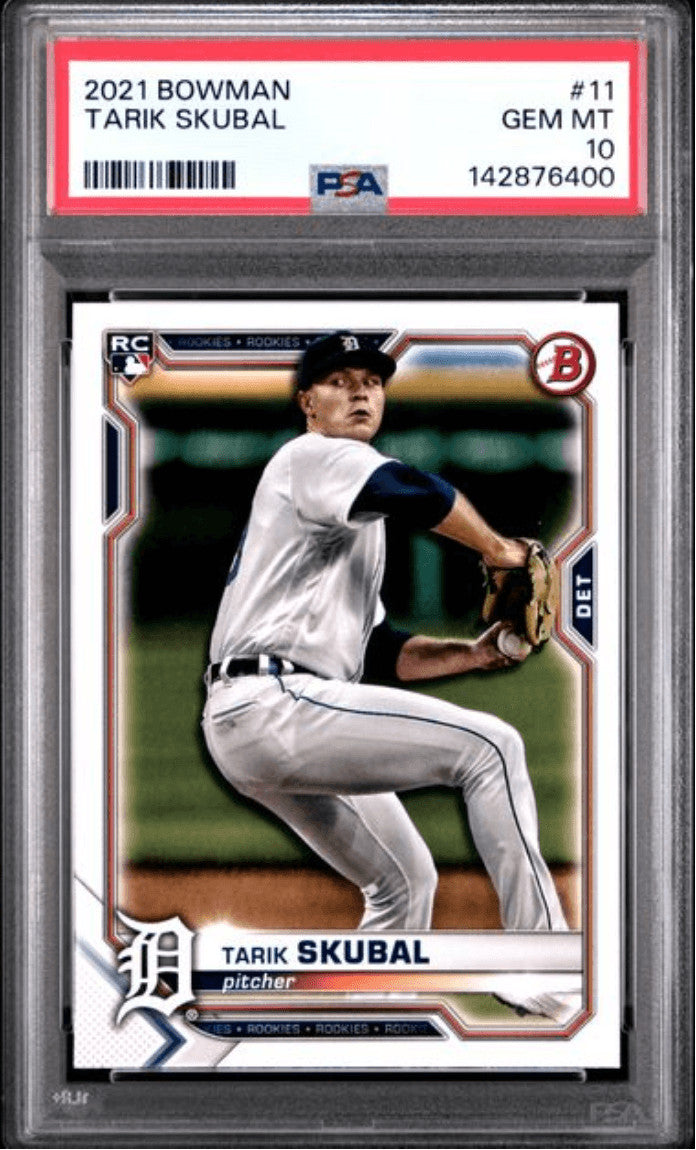 Graded 2021 Topps Bowman Tarik Skubal #11 Rookie RC Baseball Card PSA 10