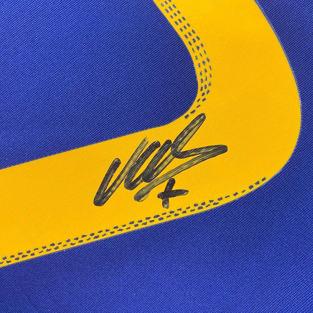 Framed Signed David Villa 35x39 Spain Blue World Cup Jersey BAS COA