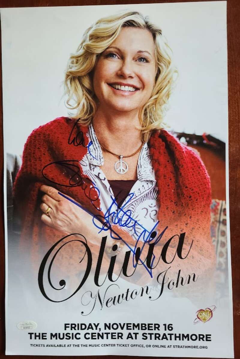 Olivia Newton John JSA Coa Signed 11x17 Concert Poster Strathmore Autograph