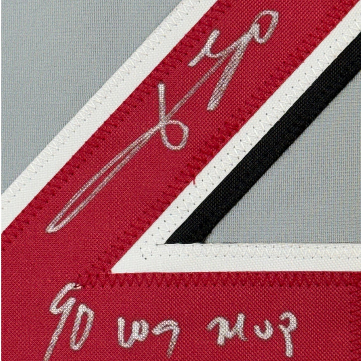 Framed Autographed/Signed Jose Rijo 35x39 Cincinnati Grey Jersey BAS COA