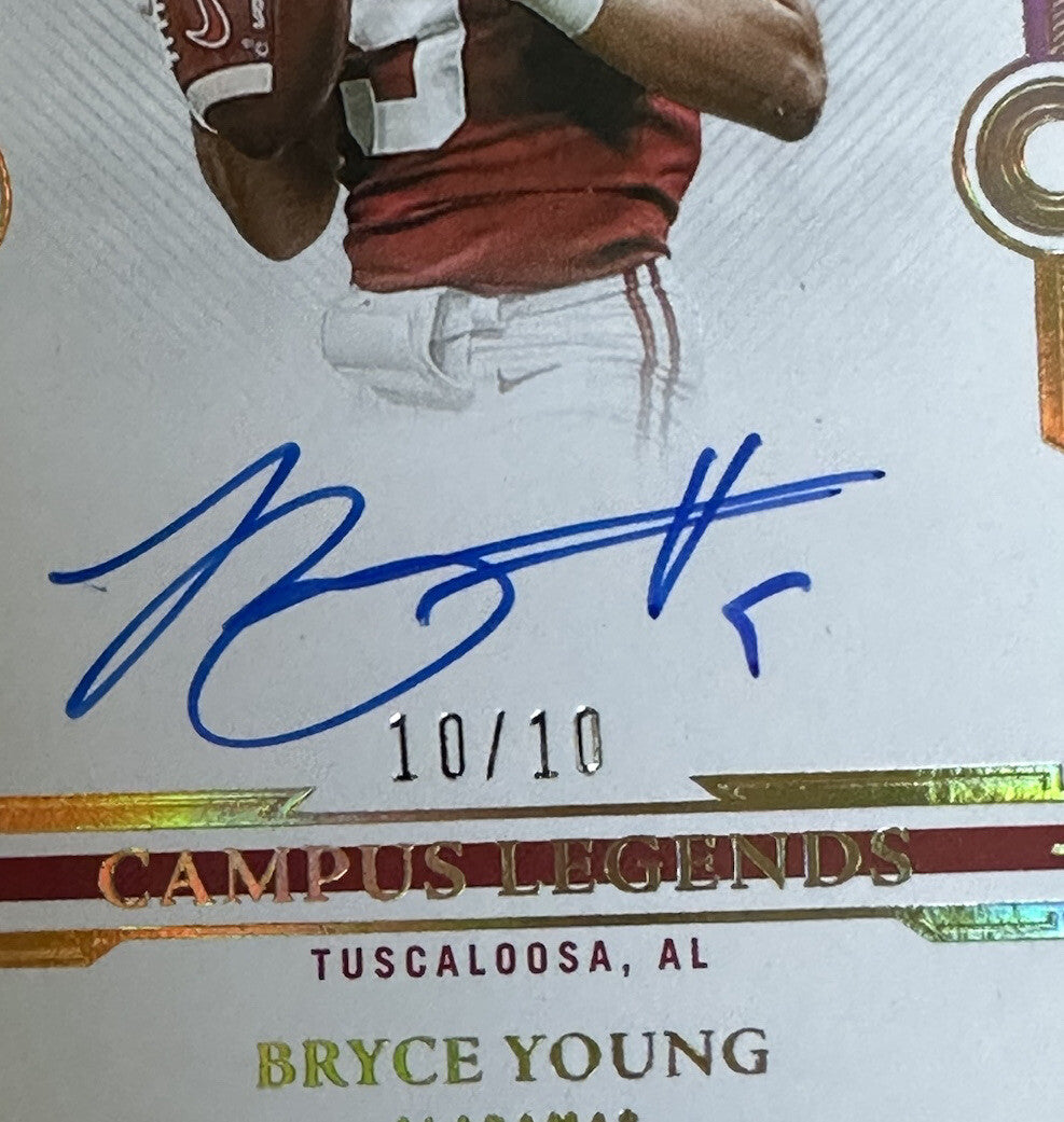 BRYCE YOUNG 2022 Flawless GOLD Campus Legends MINT ON CARD Rookie Auto 10/10 Rc