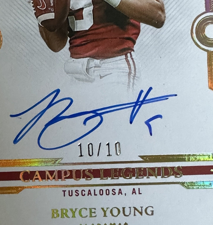 BRYCE YOUNG 2022 Flawless GOLD Campus Legends MINT ON CARD Rookie Auto 10/10 Rc