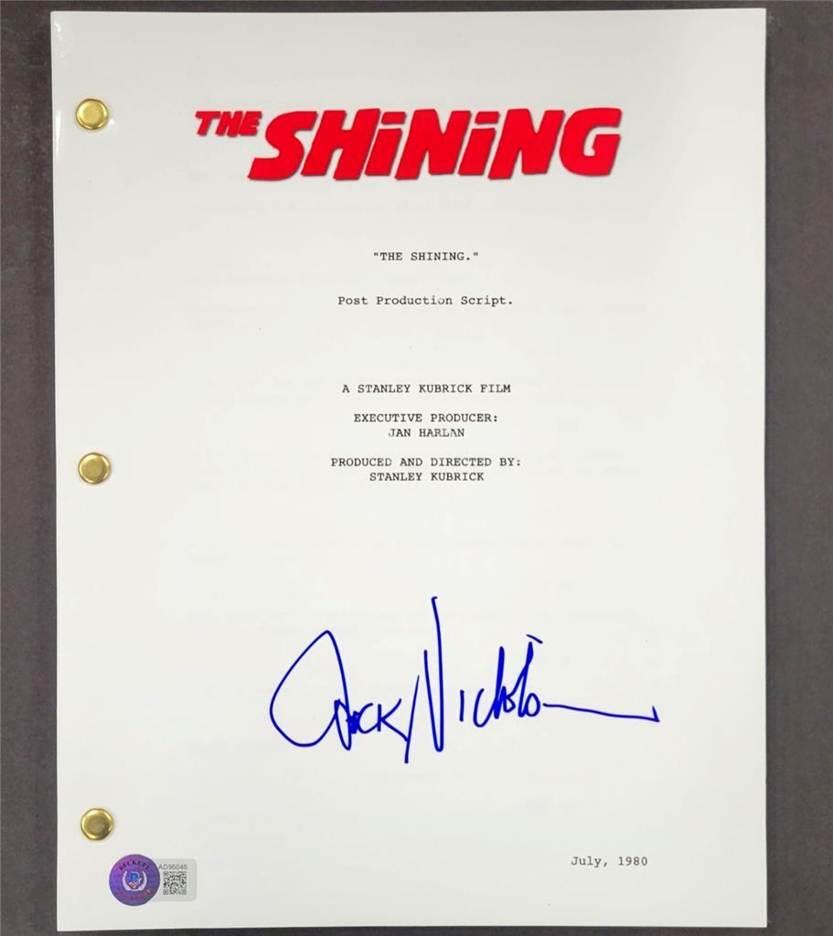 Jack Nicholson FULL autograph signed The Shining movie script ~ Beckett BAS