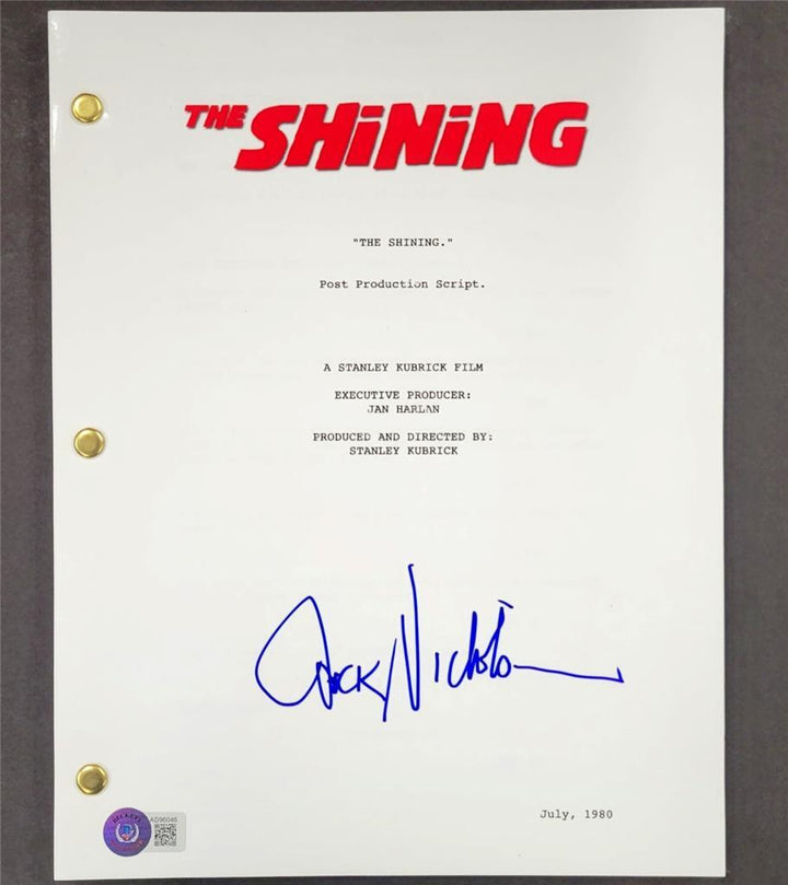 Jack Nicholson FULL autograph signed The Shining movie script ~ Beckett BAS