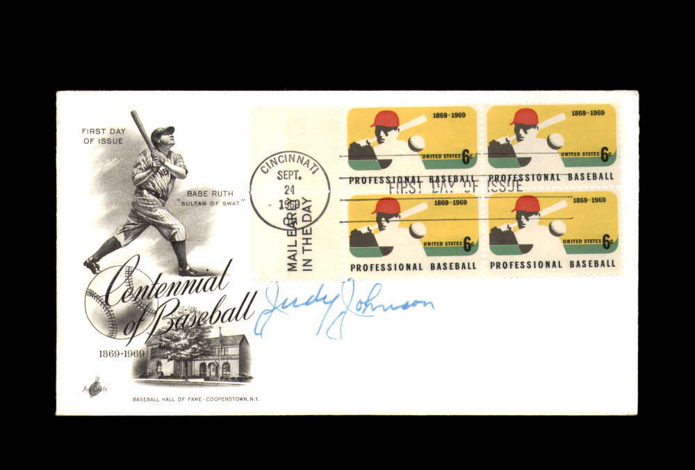 Judy Johnson PSA DNA Signed 1969 Centennial First Day Cover Cache FDC Autograph