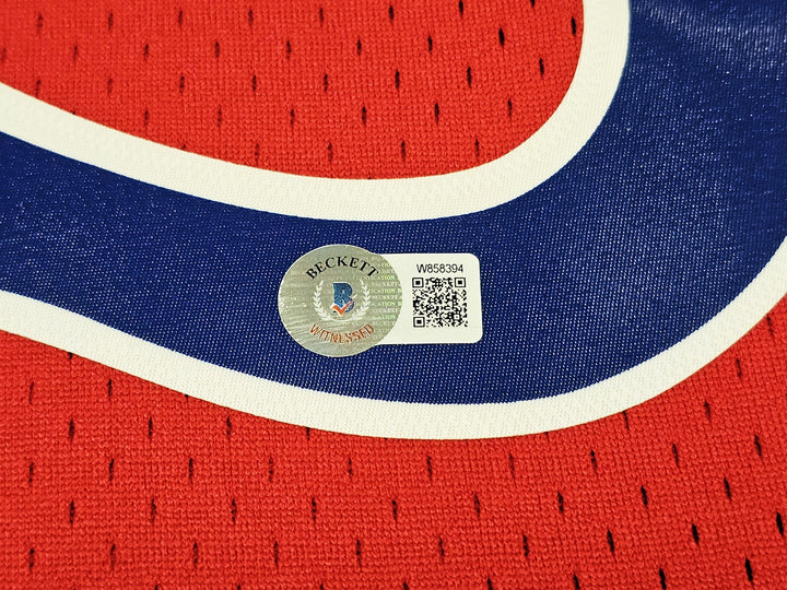 76ers Allen Iverson Auto Red AUTH Mitchell Ness 96 HWC Swingman Jersey XXL BAS