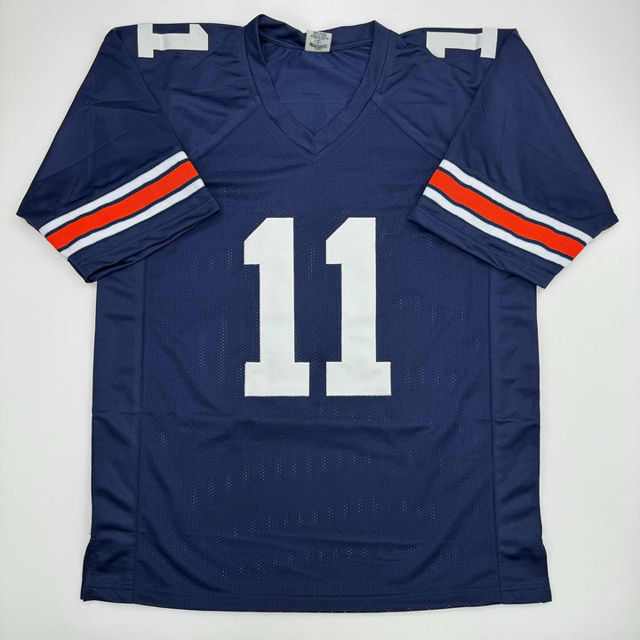 Autographed/Signed Chris Davis Jr. Auburn Blue College Football Jersey JSA COA
