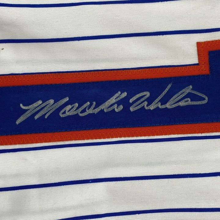 Autographed/Signed MOOKIE WILSON New York Pinstripe Jersey JSA COA Auto