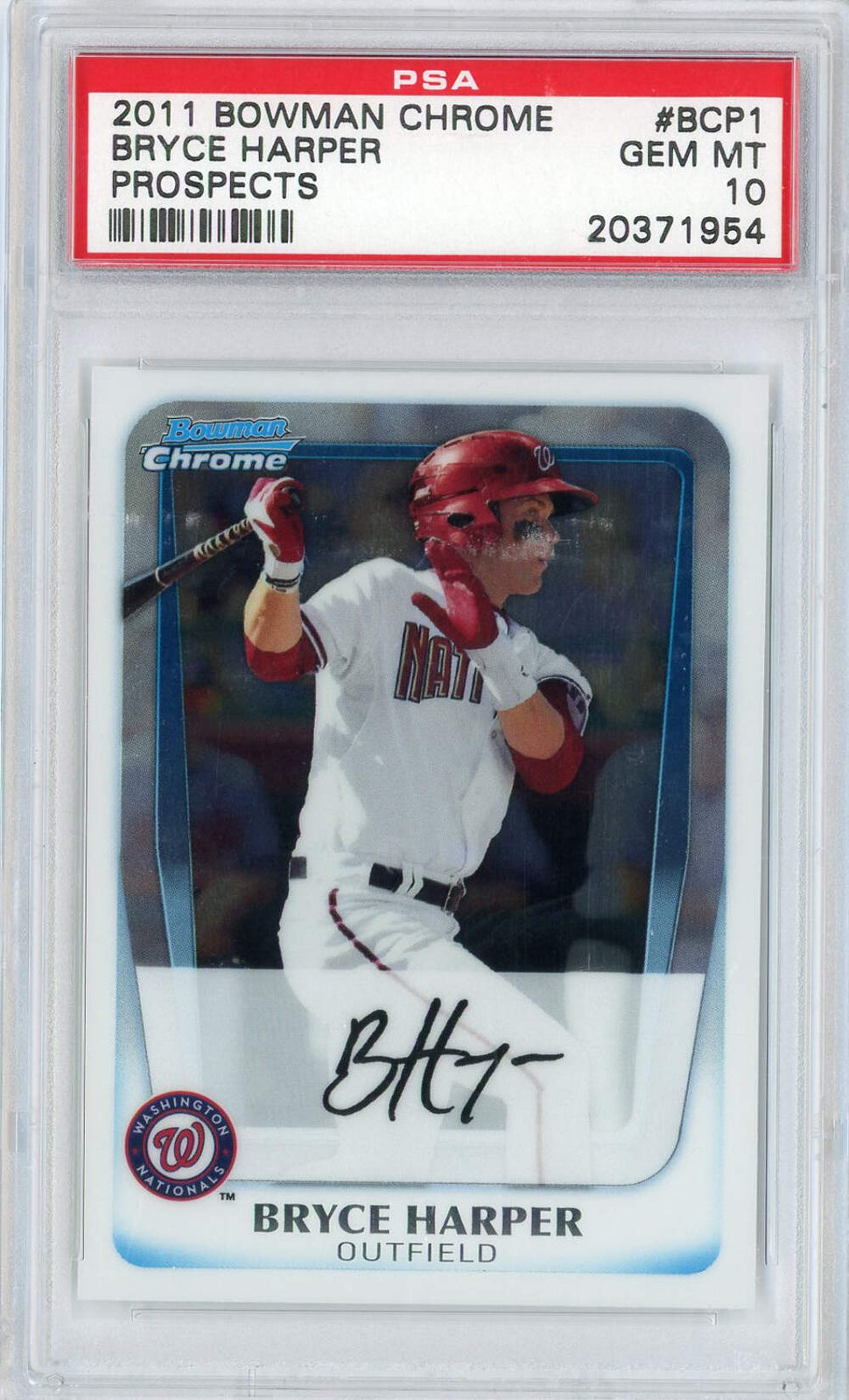 Graded 2011 Bowman Chrome Prospects Bryce Harper #BCP1 Rookie RC Card PSA 10