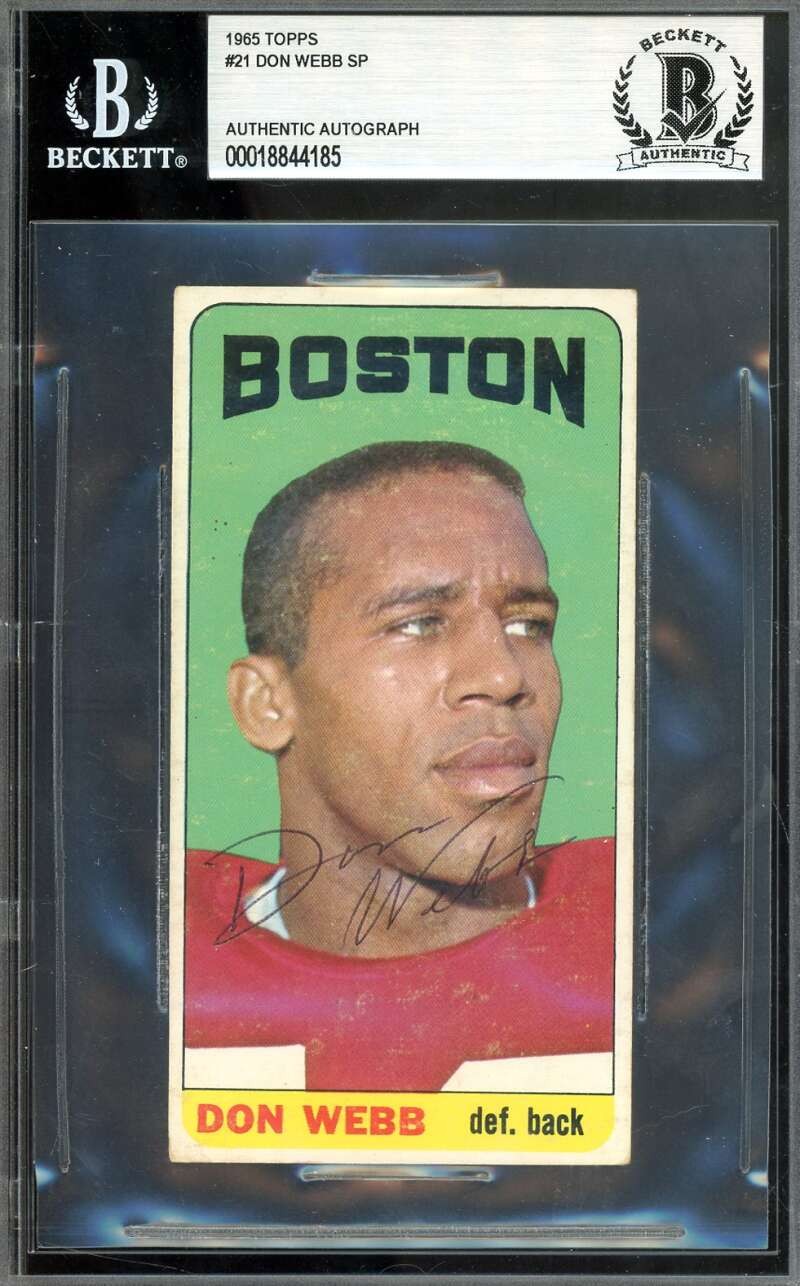 Don Webb Beckett BAS Signed 1965 Topps SP Autograph