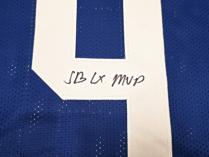 Seahawks Kenneth Walker III Auto Blue Throwback Jersey "SB LX MVP" Beckett Wit