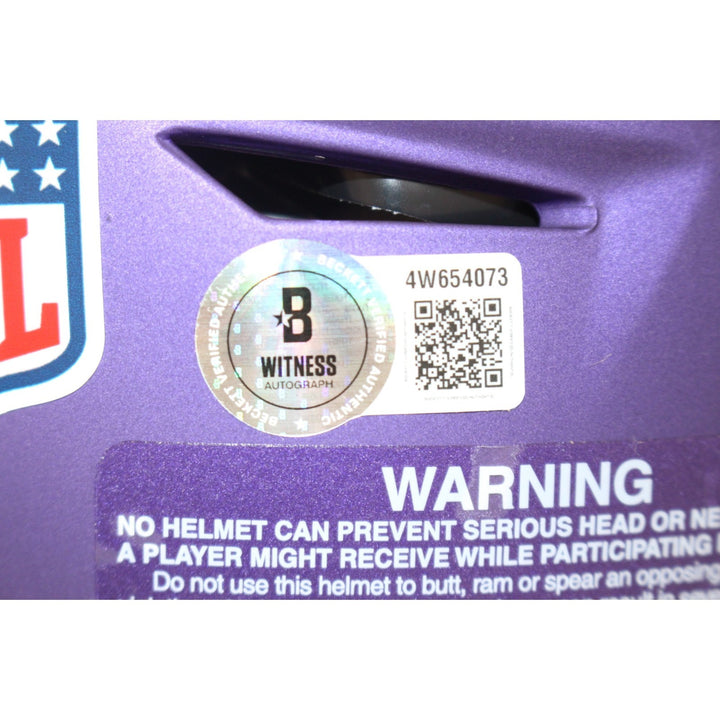 Justin Jefferson Signed Minnesota Vikings SpeedFlex Tribute Helmet BAS W 56147