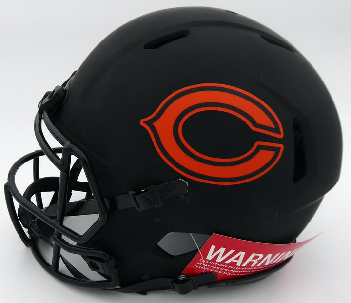 Justin Fields Auto Bears Eclipse Black Full Size Authentic Speed Helmet Beckett