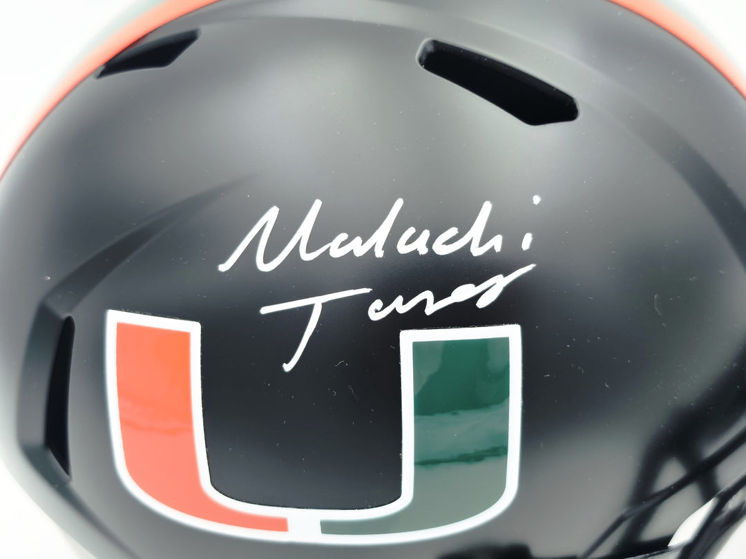 Malachi Toney Auto Hurricanes Night Black Alternate Full Sz Speed Rep Helmet