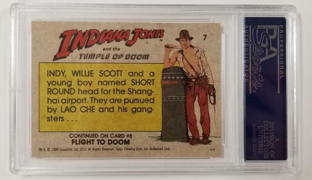 Jonathan Ke Quan signed 1984 Topps Indiana Jones #7 The Car Chase card ~ PSA/DNA