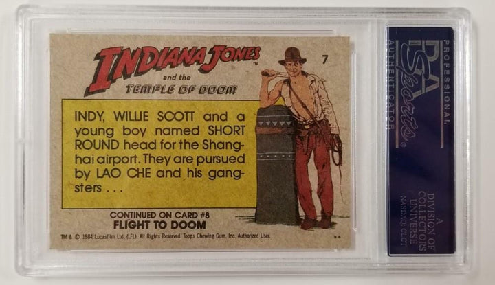 Jonathan Ke Quan signed 1984 Topps Indiana Jones #7 The Car Chase card ~ PSA/DNA