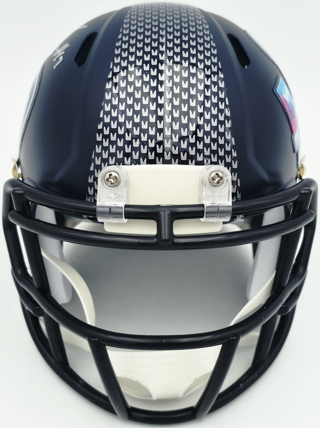 Charles Cross Auto Seahawks Blue SB LX Champions Logo Speed Mini Helmet MCS Holo