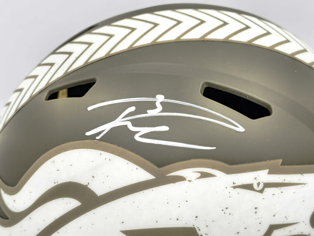 Russell Wilson Auto Broncos Camo Salute to Service Full Size Rep Helmet Fanatics