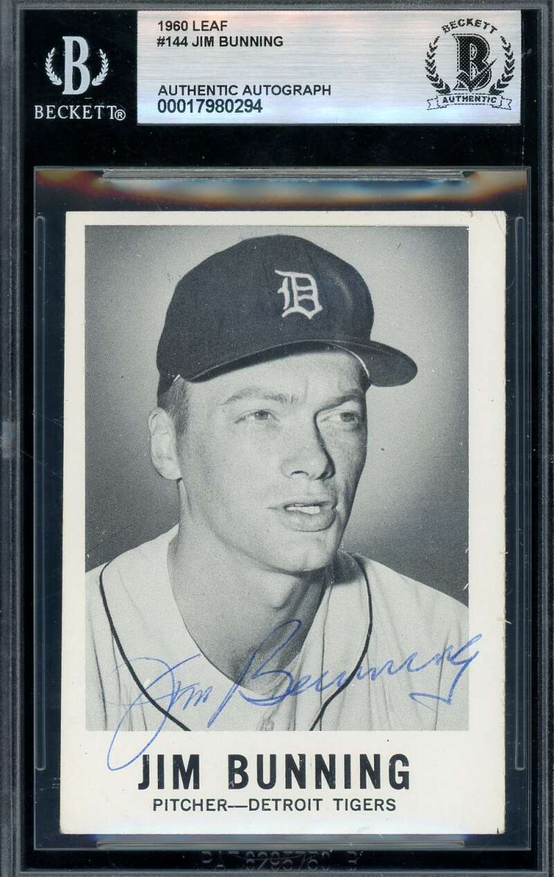 Jim Bunning Beckett BAS Vintage Signed 1960 Leaf Autograph