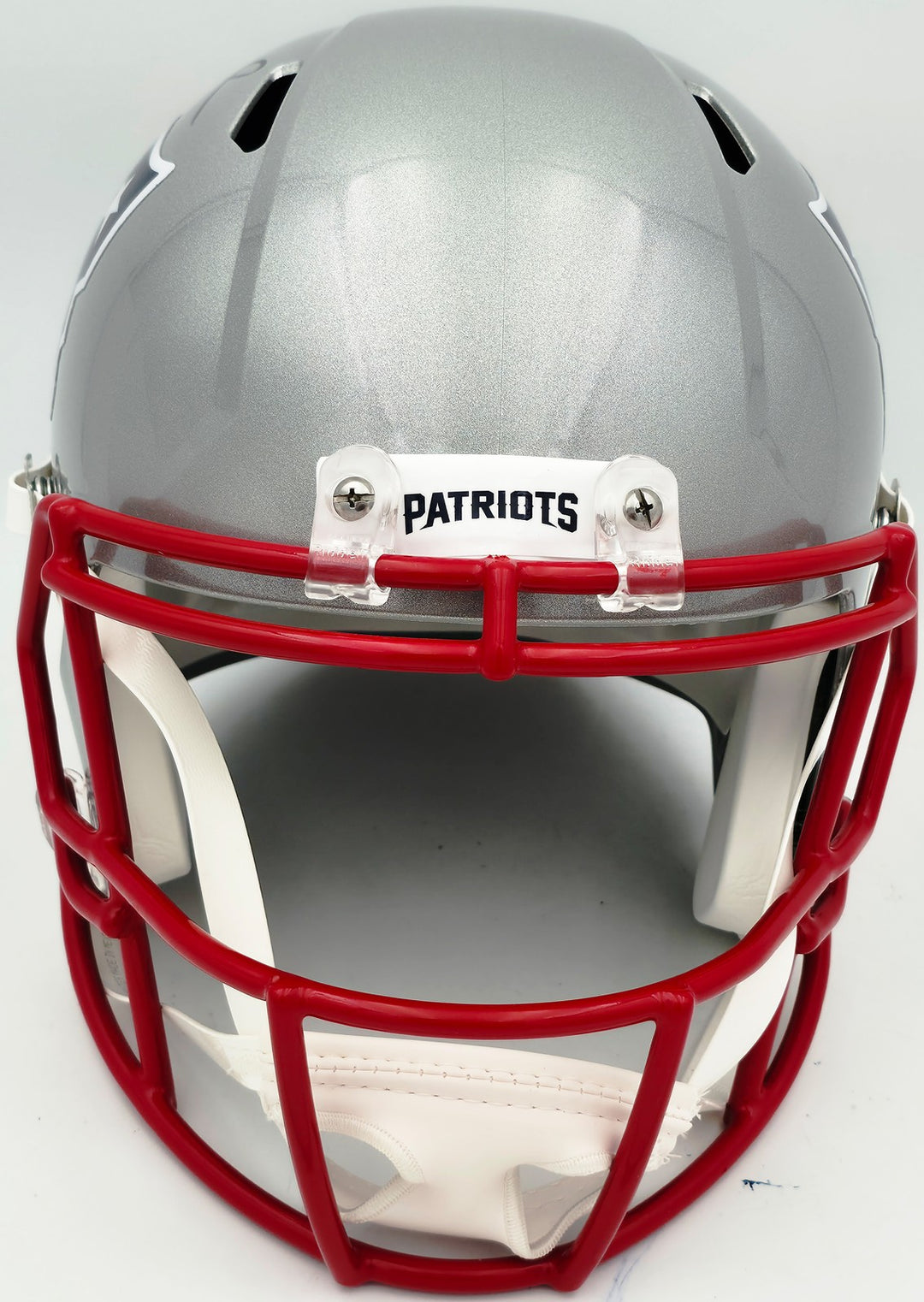 Mike Vrabel Signed Patriots Silver Full Size Replica Helmet JSA Witness