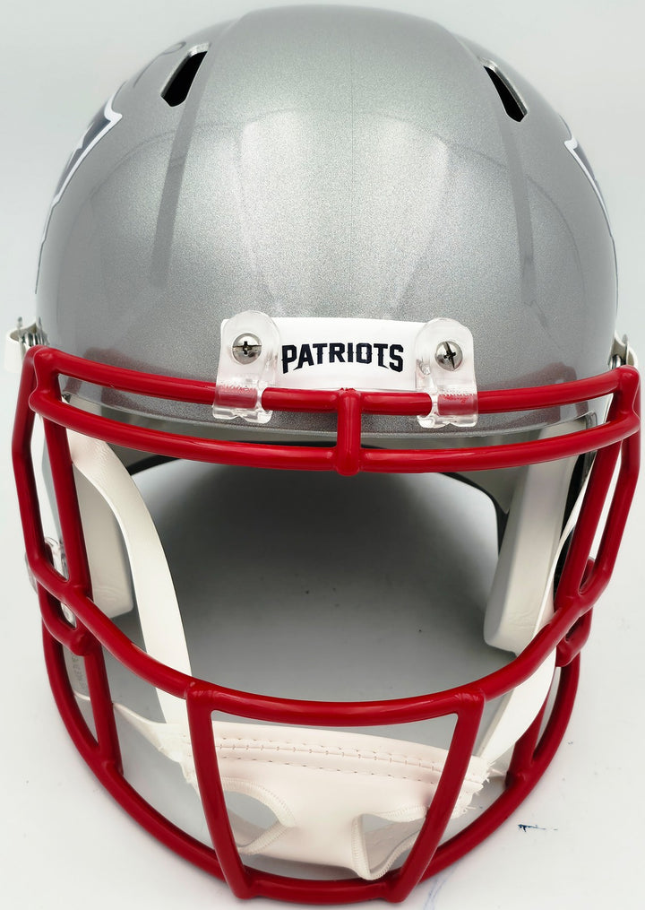 Mike Vrabel Signed Patriots Silver Full Size Replica Helmet JSA Witness