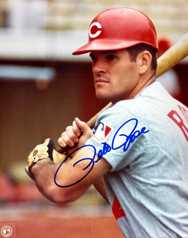 Pete Rose signed Cincinnati Reds MLB 8x10 Photo minor dings-CSA LOA /Show Ticket