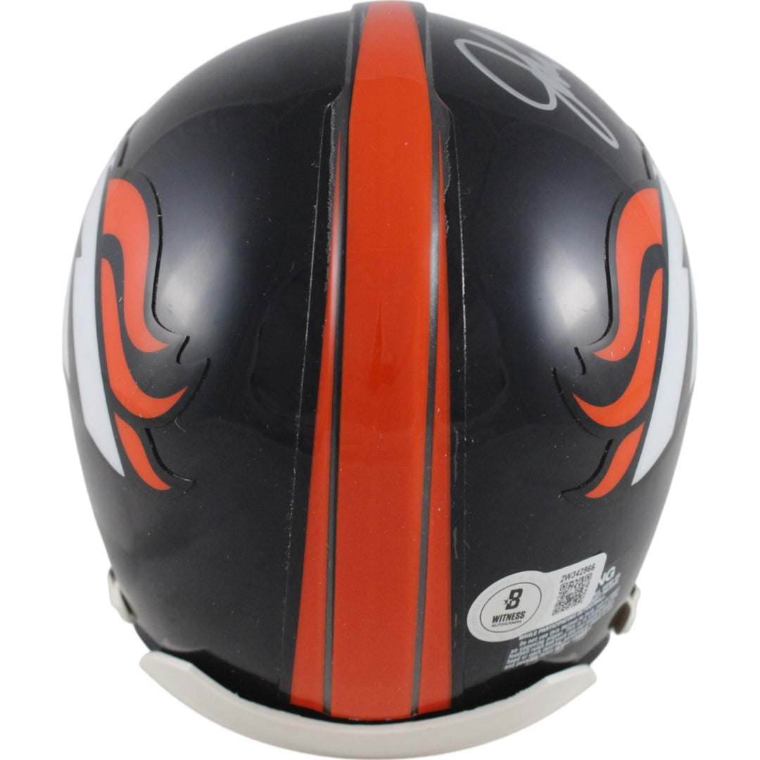 John Elway Signed Denver Broncos VSR4 TB 97-23 Mini Helmet HOF Beckett 50192