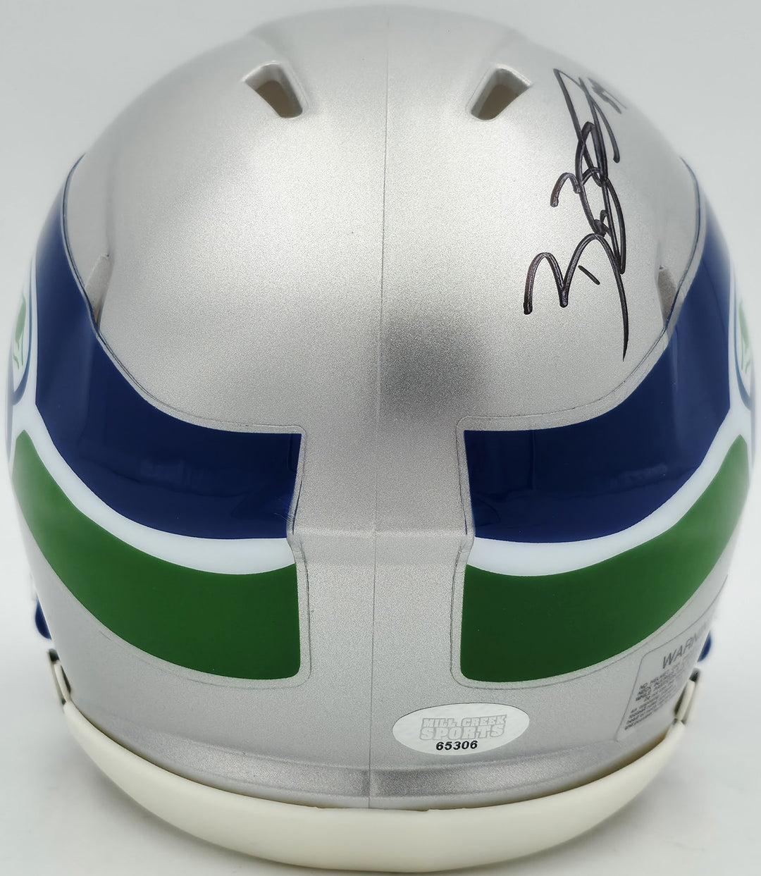 Brian Blades Signed Seahawks 1983-01 Throwback Silver Speed Mini Helmet MCS Holo