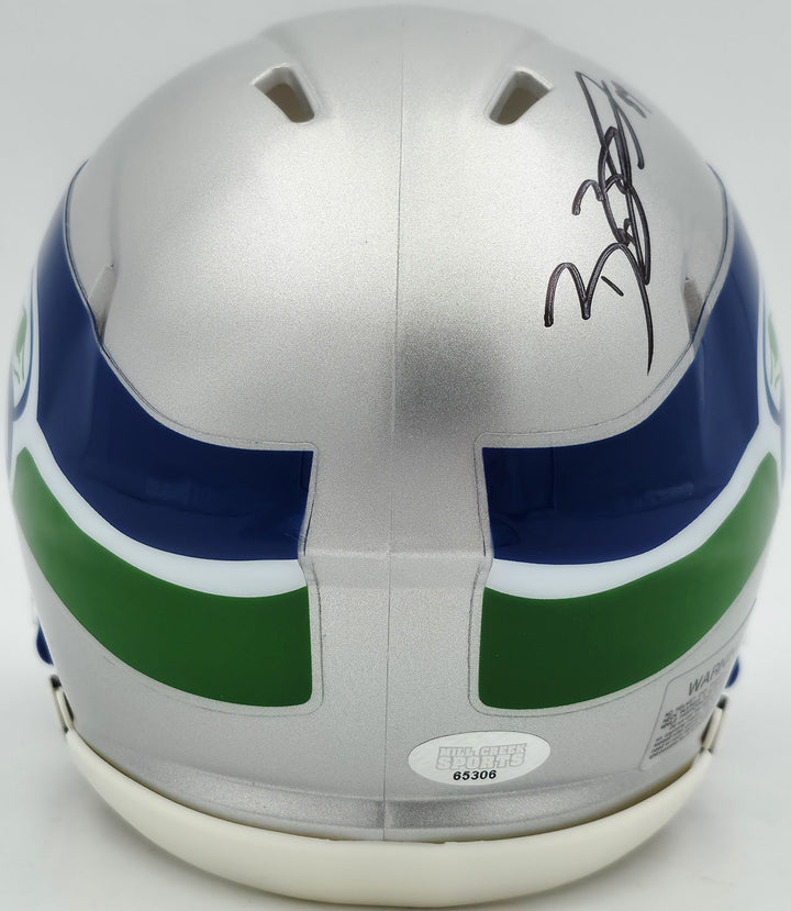 Brian Blades Signed Seahawks 1983-01 Throwback Silver Speed Mini Helmet MCS Holo