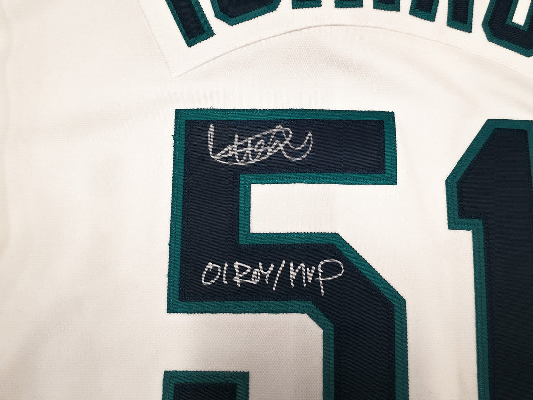 Mariners Ichiro Suzuki Auto White M&N Cooperstown 2001 ASG Jersey 52 01 ROY/MVP