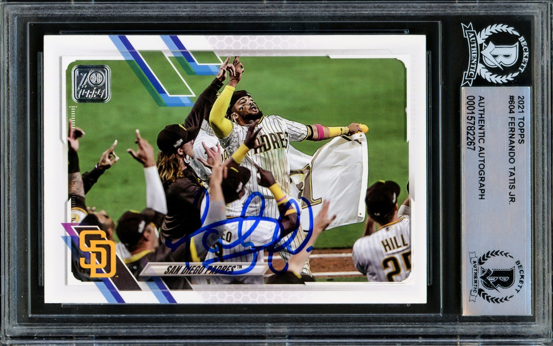Fernando Tatis Jr. Autographed 2021 Topps Card #604 Padres Beckett #15782267