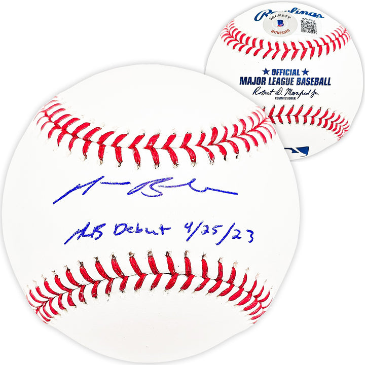 Michael Busch Signed Baseball Chicago Cubs "MLB Debut 4/25/23" Beckett Witness