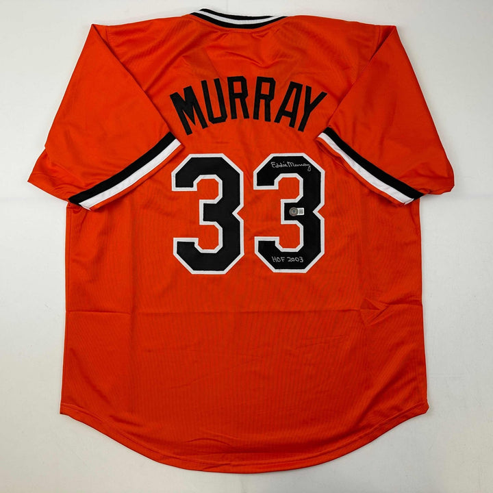 Autographed/Signed Eddie Murray Baltimore Orange Jersey Beckett BAS COA