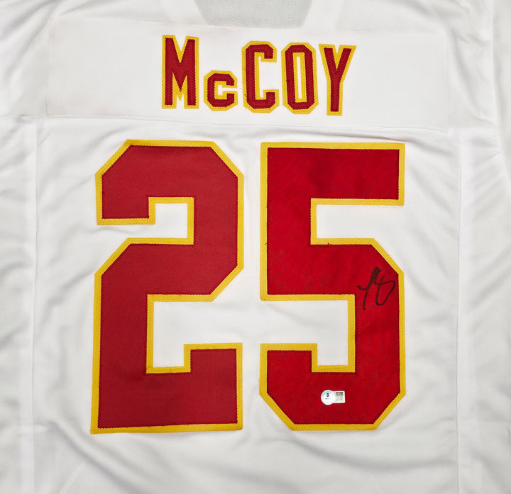 Kansas City Chiefs LeSean McCoy Signed White Jersey Beckett BAS Witness