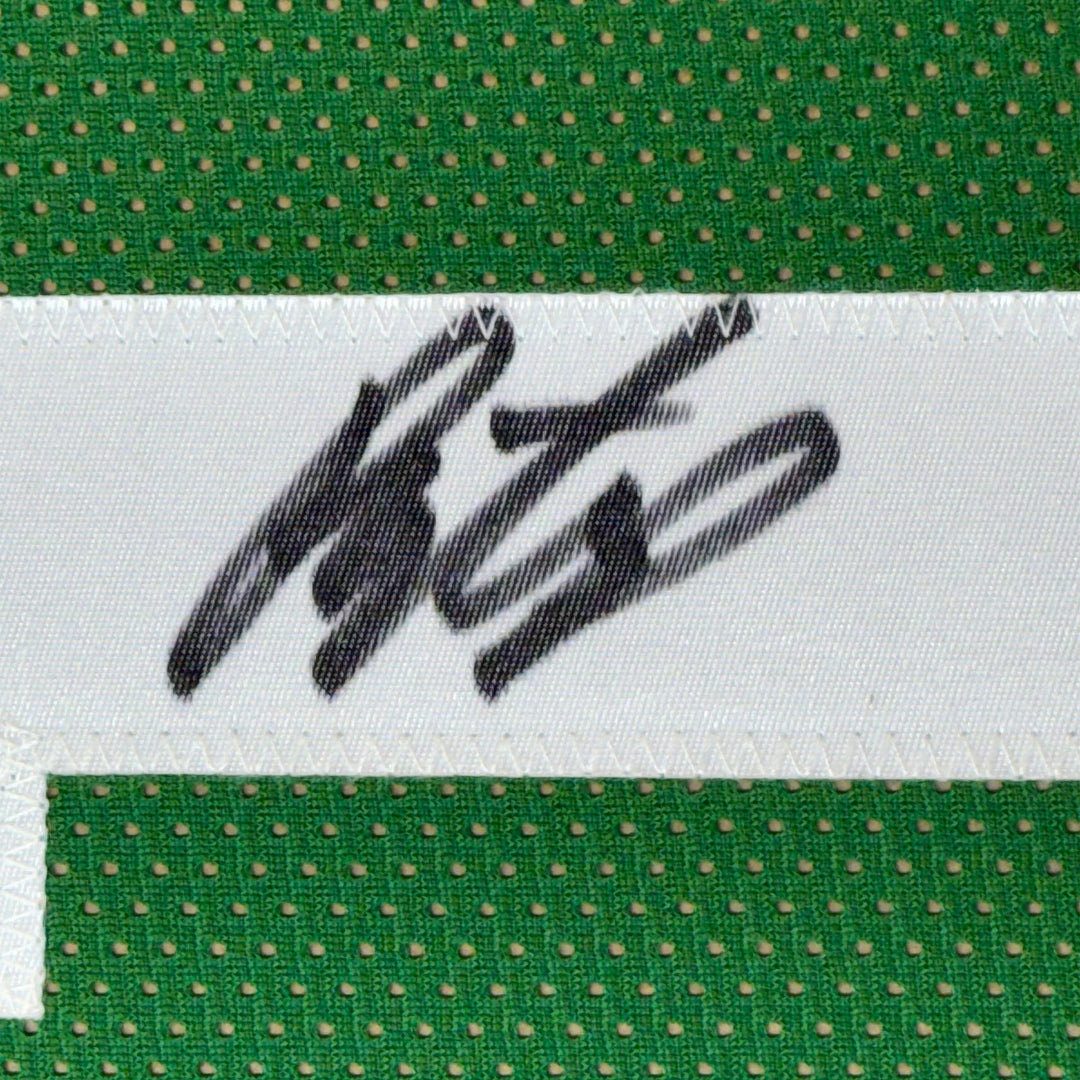 Framed Signed Payton Pritchard 35x39 Boston Green Jersey JSA COA
